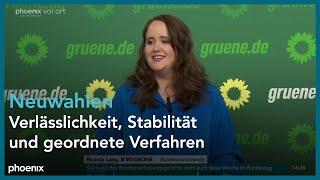 B'90/Grüne: Parteipressekonferenz mit Ricarda Lang zu aktuellen politischen Themen | 11.11.24