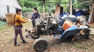 The mechanic girl went to a large scrap yard to buy a rusty old agricultural machine and restore it