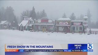 Winter storm hits Southern California mountain communities