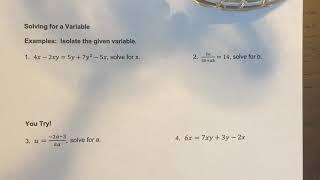 How to isolate a variable