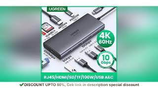 UGREEN 10Gbps USB C HUB 4K60Hz Type C to HDMI2.0 RJ45 PD 100W Adapter For Macbook iPad Pro Air M2