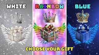 Choose Your Gift...! White, Rainbow or Blue  How Lucky Are You?  GlamQuiz