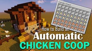Build an AUTOMATIC CHICKEN COOP *EASY* (Egg and Feather Farm) Minecraft w/ Shaders *JAVA & BEDROCK*