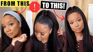 MUST SEE  *NEW* Way To Wear YOUR HEADBAND WIG!  Natural hair approved | MY FIRST WIG