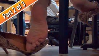 Wine Tasting Part 2 (Public Shoeplay, Dangling, Bare Feet, Soles, Shoe Loss)