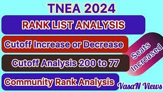 Rank List Analysis | Cutoff Analysis| Cutoff 200 - 77| Increase|  Community Rank Analysis |TNEA 2024