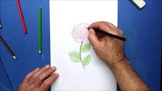 How To Draw A Rose Easy | Realistic Rose Flower Drawing Step By Step | Rose Flower | Simplest Method