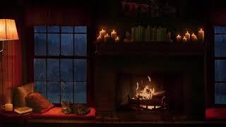 Звук костра камина и дождя за окном для сна/ Rain and Fireplace Sounds at Night 8 Hours for Sleeping