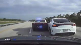 FLORIDA TROOPER CRASHES INTO TREES CHASING SUSPECT - INSANE POLICE DASHCAM FOOTAGE!!!