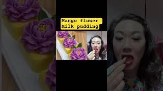 Jenny likes China street food:Mango flower milk pudding! Jenny eating show! Chinese Asian snacks !