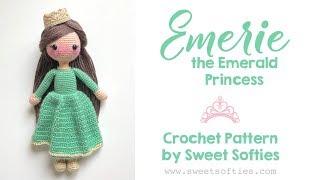 Product Preview || Emerie the Emerald Princess, Amigurumi & Crochet Doll Pattern