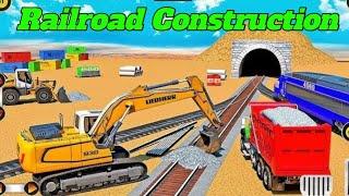 New Tunnel Railroad Train Construction Simulator - Construction Vehicles 3D Gameplay