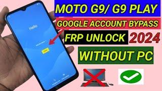 Moto G(9) Google Account Bypass Without pc /Moto Android 10 frp bypass 2024