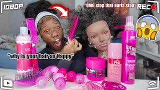 Doing my Ghetto Mannequin Hair Only using PINK Products