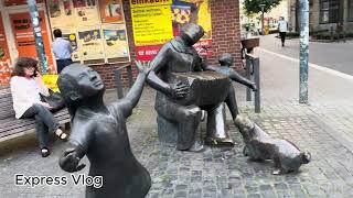 Krefeld City, 2023 Live Krefeld Hbf, Germany, walking tour in Krefeld Stadt Deutschland Express Vlog