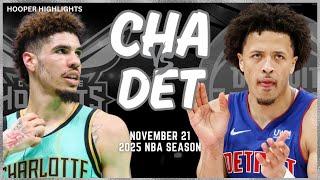 Charlotte Hornets vs Detroit Pistons Full Game Highlights | Nov 21 | 2025 NBA Season