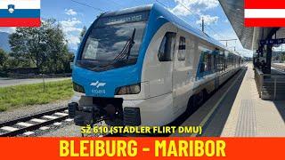 Cab Ride Bleiburg - Maribor (Drava Valley Railway - Austria, Slovenia) train driver's view 4K