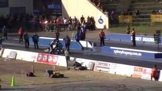 Chris Matherson Top fuel bike crash at 230+mph...Nitro Champs WSID 2013.