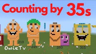 COUNTING BY 35s Numberblocks Minecraft| Learn To Count| Skip Counting by 35s | Math and Number Songs