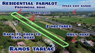 lot506 Residential farmlot near exit tplex. 3 roads harap,gitna,likod. 2 hectares 400/sqm ramos trla