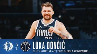 Luka Dončić (21 Points, 10 Rebounds, and 10 Assists) Highlights vs. Wizards | December 5, 2024