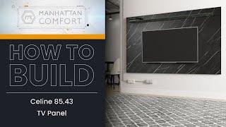 HOW TO BUILD: Celine 85.43 TV Panel with Glass Overhead Shelf