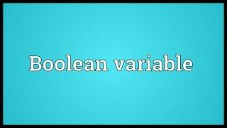 Boolean variable Meaning