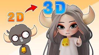 2D에서 3D로 변경 / Change from 2D to 3D Animation