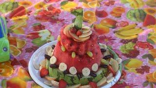 lockdown birthday cake|watermelon cake|fresh fruit cake