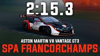 Spa Francorchamps 2:15.3 - Aston Martin V8 Vantage GT3 - GO Setups | ACC 1.10.3