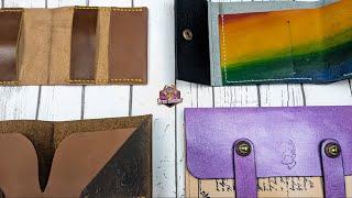 Making 4 Leather Wallets with Leather Scraps - Part 2 | Vrnc Leather Crafts