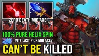 NEW OP MID AXE 100% Can't Be Killed Unlimited Pure Helix Spinning Bloodstone Full Aghanim Dota 2