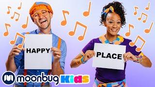 The Happy Place Song | Blippi | Emotions and Feelings | Moonbug Kids