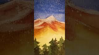 Watercolor ideas snow in the mountains #snowing #art #winterart #mountains #watercolor