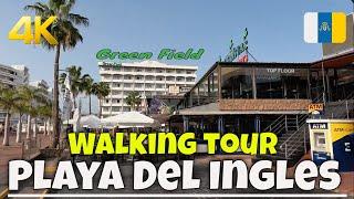 Playa Del Ingles - Irish Centre & Greenfield Hotel Gran Canaria 4K Walking Tour