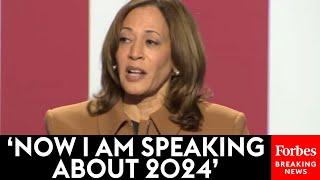 WATCH: Kamala Harris's Speech Is Interrupted By Protester Yelling, 'No More Gaza War!'