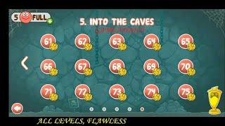 RED BALL 4 : INTO THE CAVES, ALL LEVELS FLAWLESS (With Timestamps), NO DAMAGE