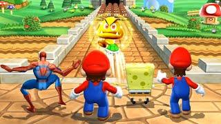 Mario Party 9 Minigames - Luigi Vs Mario Vs Spider Man Vs Spongebob Square Pants (Master Difficulty)