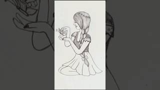 Full video in channel  #drawing  #pencilsketch #art #shorts #girldrawing
