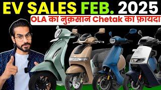 TOP 10 ELECTRIC VEHICLES IN INDIA| EV SALES FEBRUARY 2025 | CHETAK ON TOP #abhishekmoto #evsales