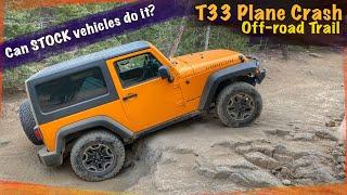 T33 Plane Crash Trail Guide with a stock wrangler on 32s