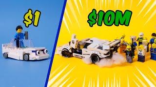 $1 vs $10M LEGO CAR MEET!