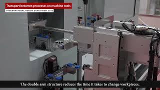Double Arm Structure, Machine Tool with Cartesian 4-axis Robots as Loader & Unloader Unit, 2023 iRex