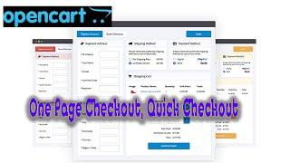 Easy One Page Checkout, Quick Checkout in Open Cart FREE