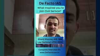 What inspired me to pursue a career in Civil Services? #ias #lawstudies #legalconcepts #lawoptional