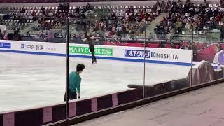 2019 ISU GPF Yuzuru Hanyu Quad Axel 4A attempt at practice