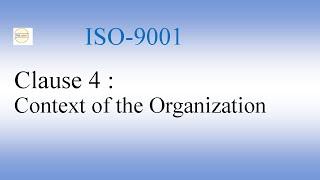 ISO-9001 clause 4: Context of the organization