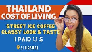 Orange fresh coffee for 1.1 $ (40 Baht) l Cost of living Thailand