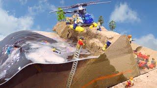 Tsunami Destroys LEGO Airport - Wave Machine Experiment - LEGO Dam Breach And Flood