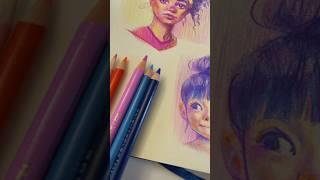 How to draw a girl with colour pencils #sketchbook #drawingprocess